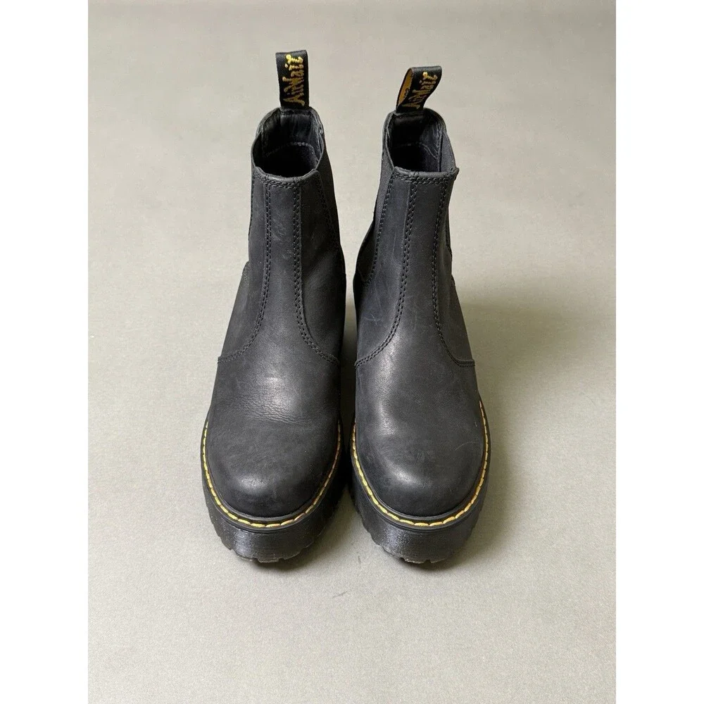 Dr Martens Rometty Wyoming Platform Chelsea Black Boots Women Size 6 US AW004